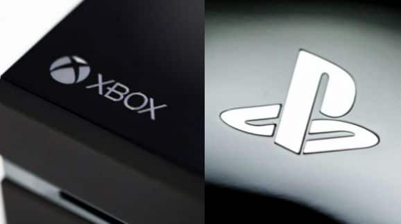 Xbox One v PS4 logos