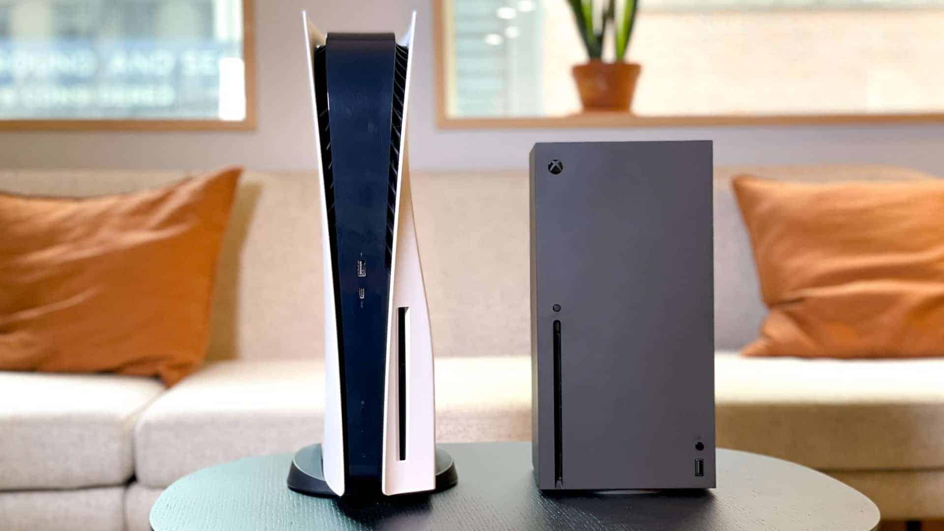 Xbox Series X & PlayStation 5 on Lounge Table