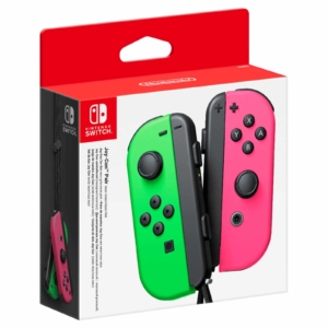 Nintendo Switch Neon Green and Neon Pink Joy-Con Controller Set Box View