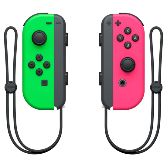 Nintendo Switch Neon Green and Neon Pink Joy-Con Controller Set View