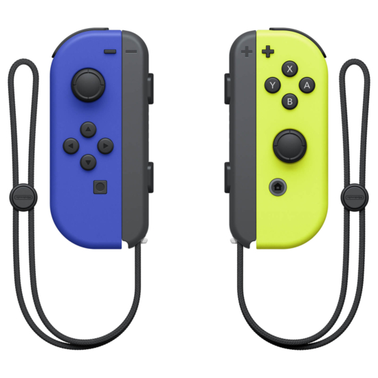 Nintendo Switch Neon Blue and Neon Yellow Joy-Con Controller Set View