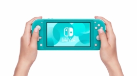 Nintendo Switch Lite Turquoise In-hand iew