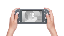 Nintendo Switch Lite Grey In-hand View
