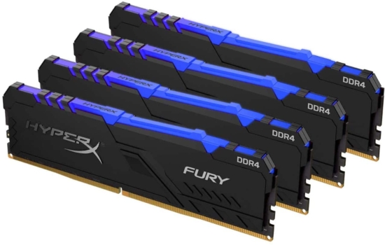 HyperX Fury RGB 32GB Memory Kit RAM Angled View