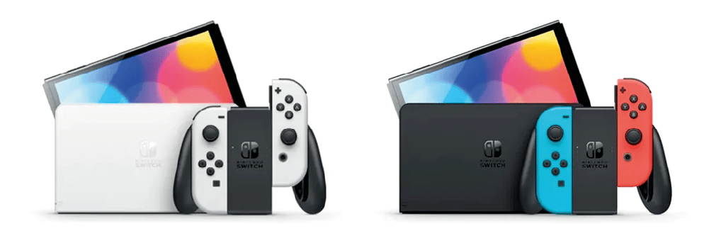 Nintendo Switch OLED White & Neon Banner