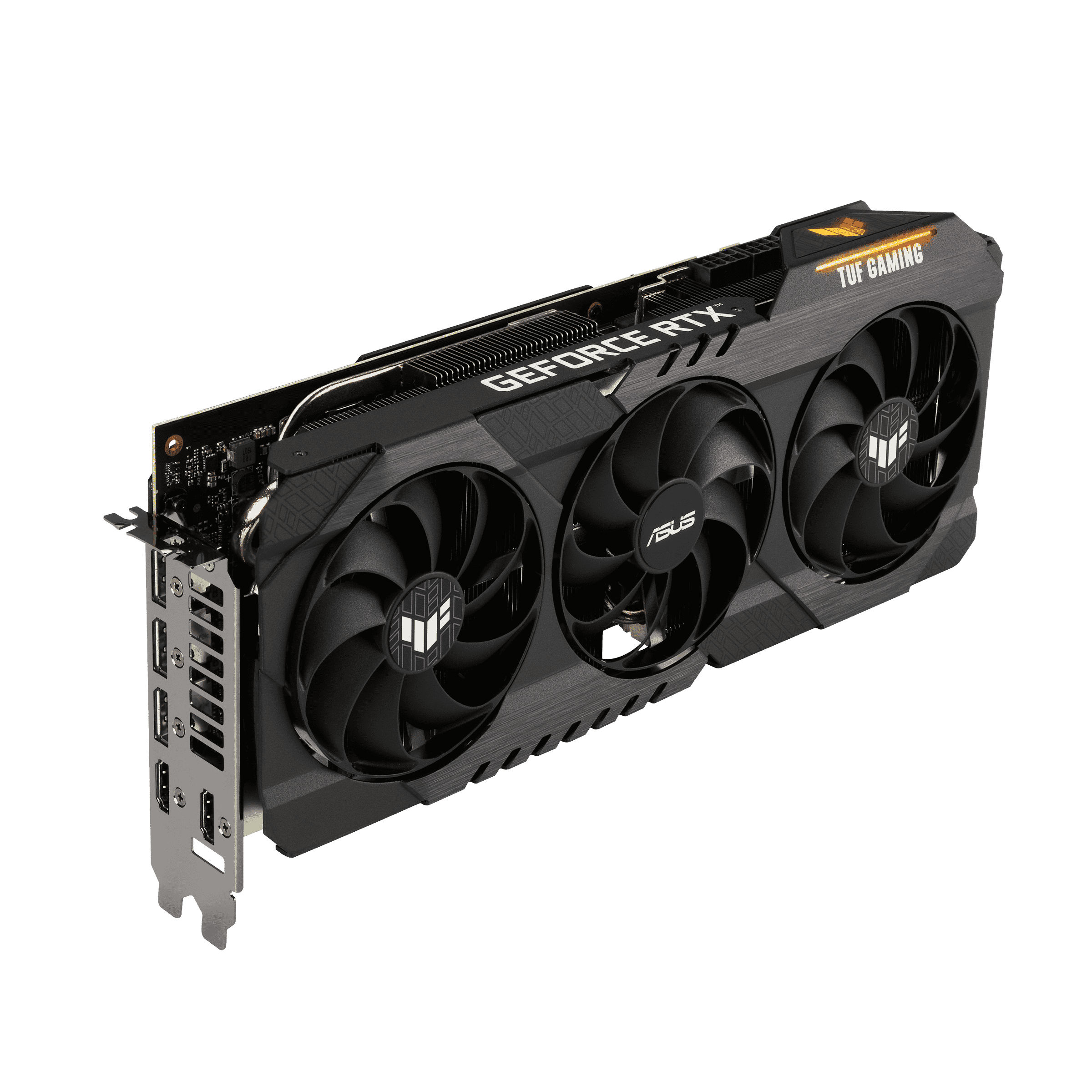 ASUS TUF GAMING GeForce RTX 3070 Ti OC Vertical Angled View