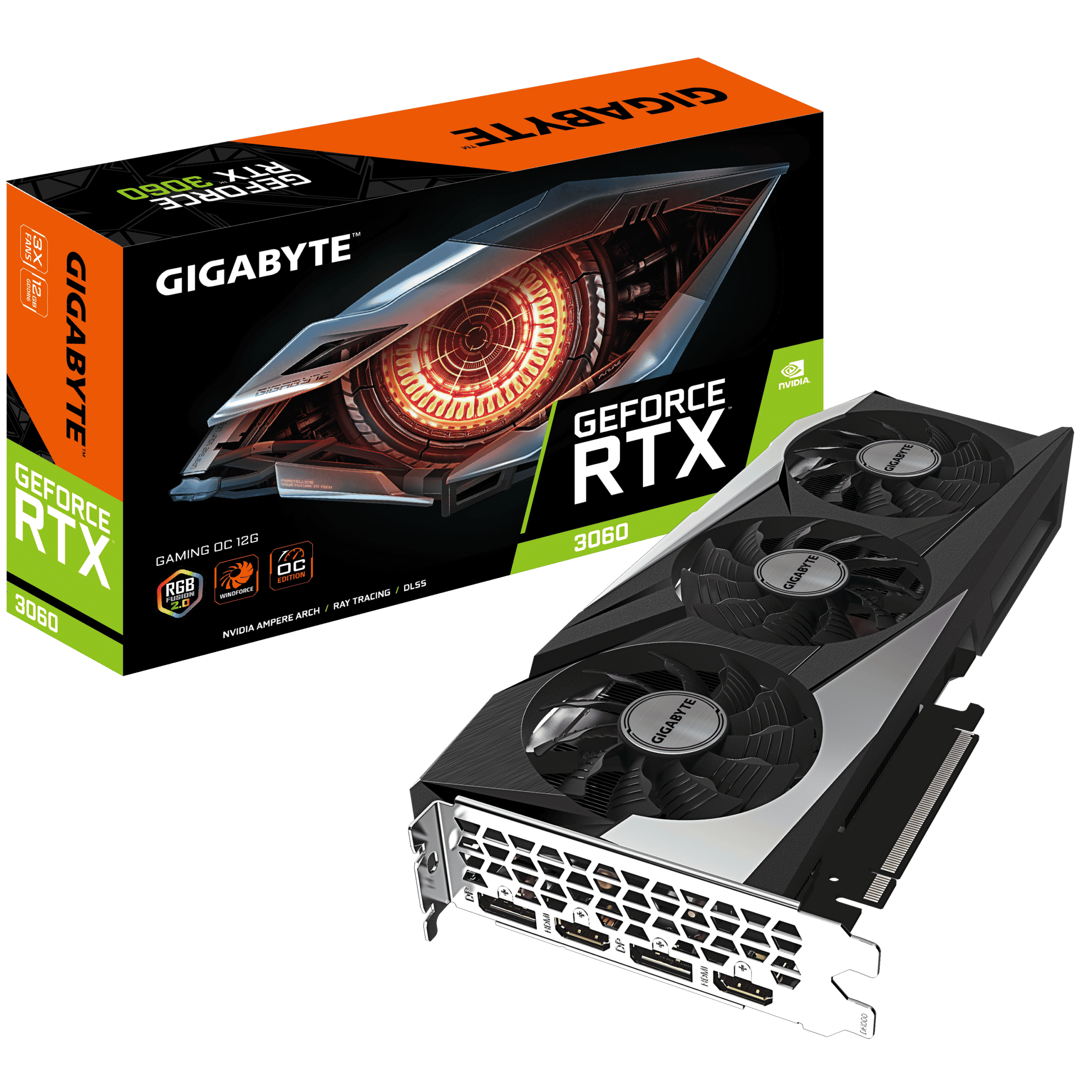 Gigabyte GeForce RTX 3060 GAMING OC 12G Box View