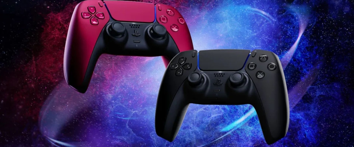 Sony PS5 DualSense Cosmic Red and Midnight Black View