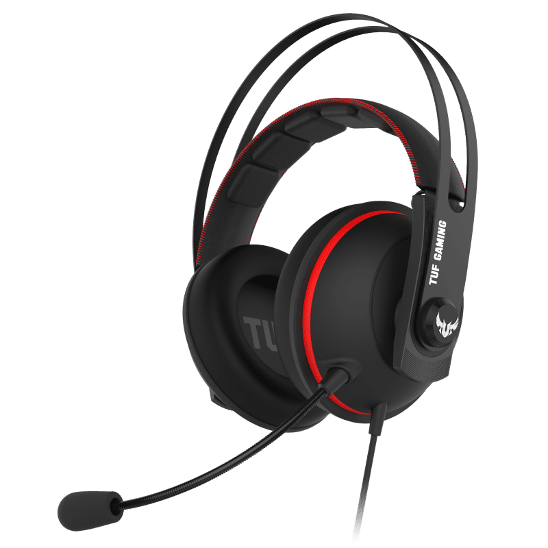 ASUS TUF Gaming H7 Core Gaming Headset Red Angled View