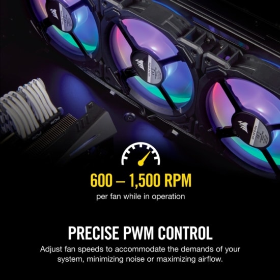 Corsair LL120 RGB LED 120mm PWM Black PWM Control View