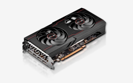 Sapphire AMD Radeon PULSE RX 6650 XT 8GB DDR6 Graphics Card Angled View