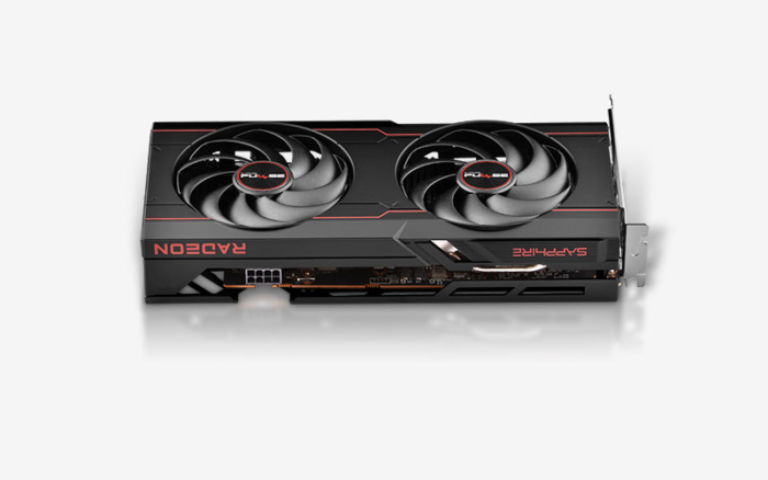 Sapphire AMD Radeon PULSE RX 6650 XT 8GB DDR6 Graphics Card Angled Side View