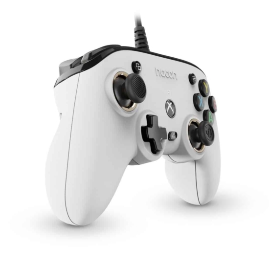 Nacon PRO Compact Controller White Angled Side View