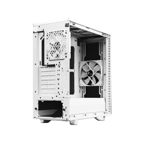 Fractal Design Define 7 Compact White TG Angled Back View