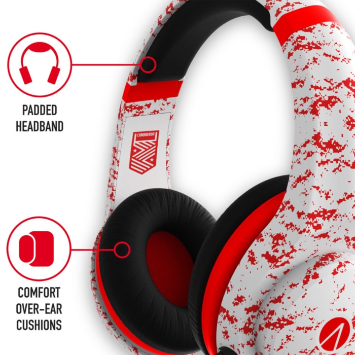Stealth XP-Conqueror Gaming Headset – Arctic Red Edition Comfort View