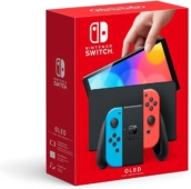 Nintendo Switch OLED - Neon Blue & Neon Red Box View