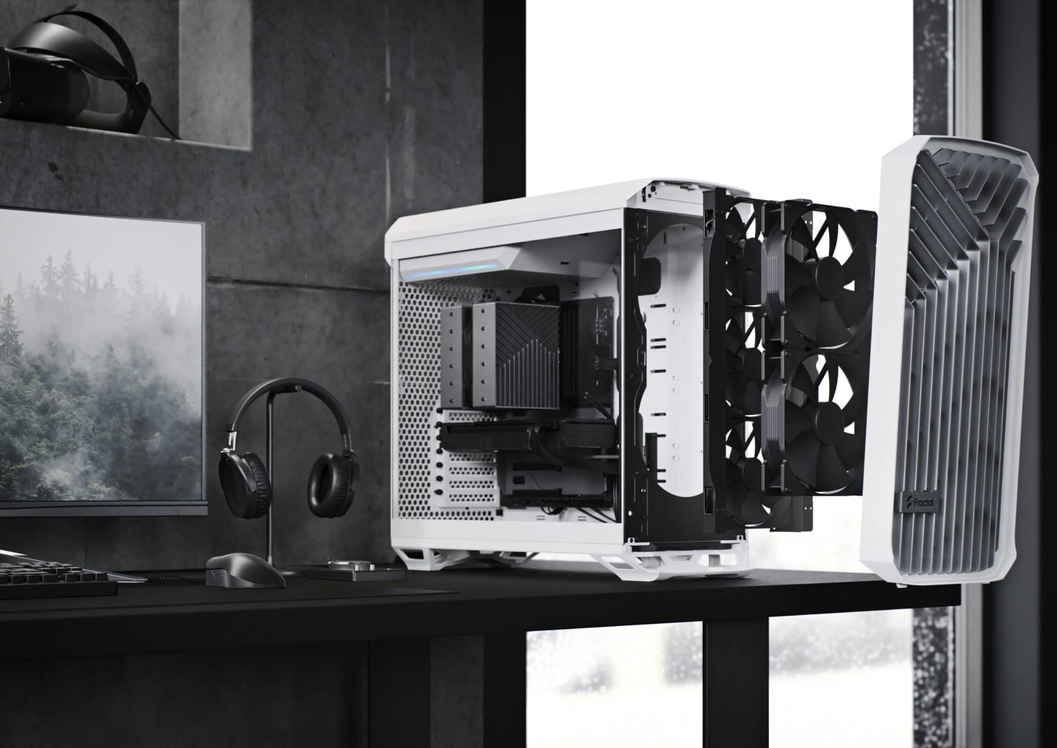 Fractal Design Torrent White Clear TG Cover View