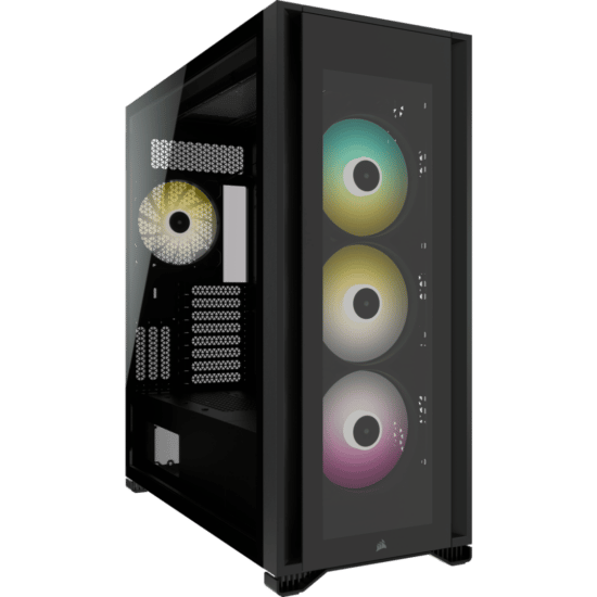 Corsair iCUE 7000X RGB Black Angled Front View