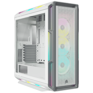 Corsair iCUE 5000T RGB White Angled Front View