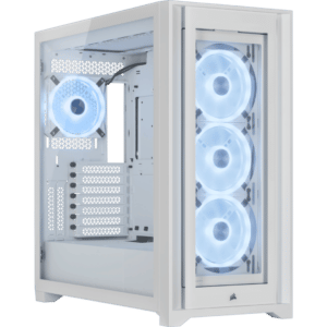 Corsair iCUE 5000X RGB QL Edition True White Angled Front View