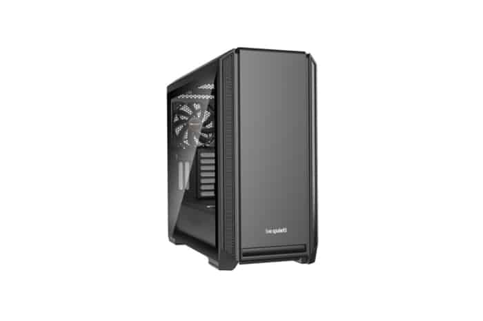Be Quiet! Silent Base 601 Window Black Angled Front View