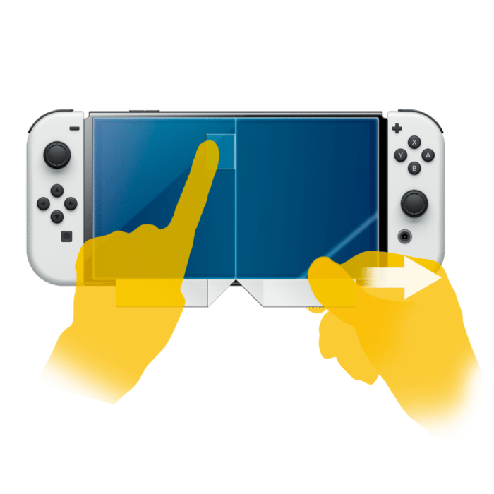 HORI Blue Light Screen Protective Filter for Nintendo Switch OLED Application View