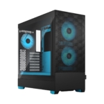 Fractal Design Pop Air RGB Cyan Core TG Angled Front View