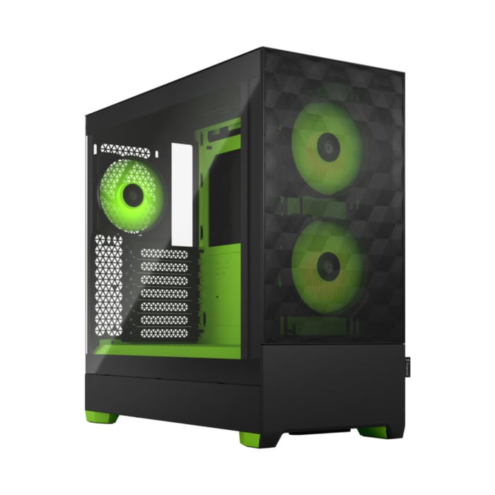 Fractal Design Pop Air RGB Green Core TG Angled Front View