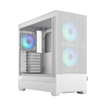 Fractal Design Pop Air RGB White TG Angled Front View