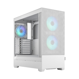 Fractal Design Pop Air RGB White TG Angled Front View