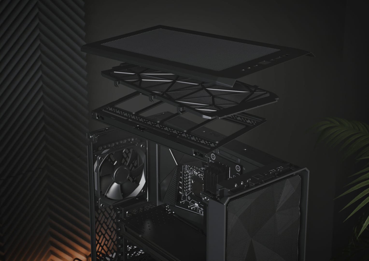 Fractal Design Meshify 2 Compact Dark TG Cover View
