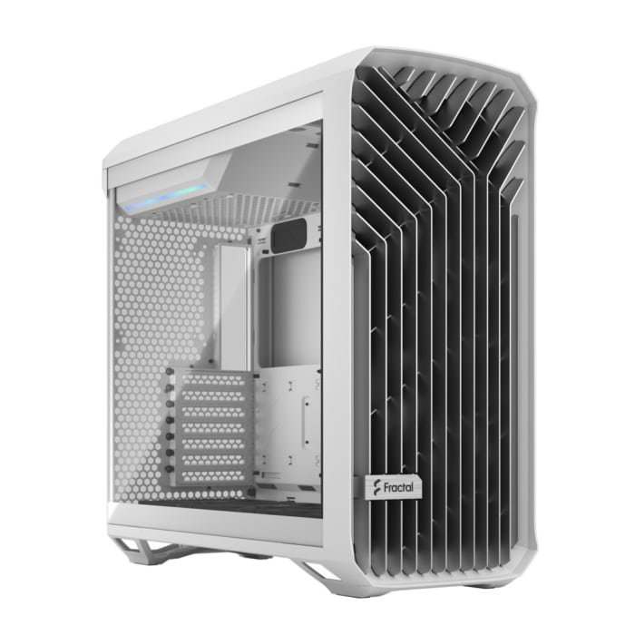 Fractal Design Torrent White Clear TG Angled Front View