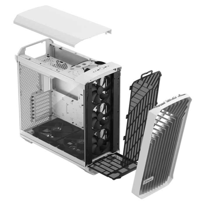 Fractal Design Torrent White Clear TG Angled Front View