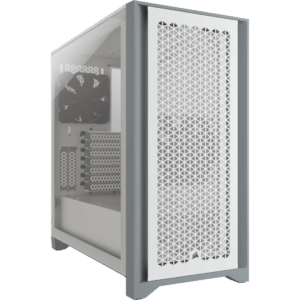 Corsair 4000D Airflow White Angled Front View