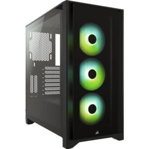 Corsair iCUE 4000X RGB Black Angled Front View
