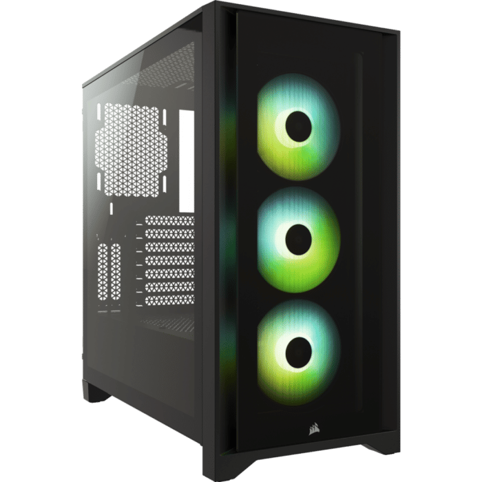 Corsair iCUE 4000X RGB Black Angled Front View
