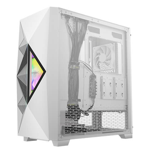 Antec DF800 FLUX RGB White Angled Side View