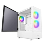 Antec NX410 White Angled Front Glass Panel View