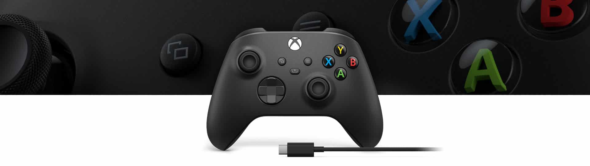 Xbox Wireless Controller + USB-C Cable - Carbon Black Cover View