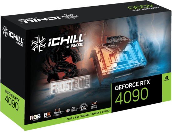 Inno3D NVIDIA GeForce RTX 4090 ICHILL FROSTBITE Box View