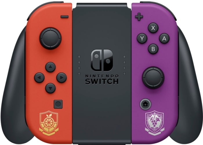 Nintendo Switch – OLED Model Pokémon Scarlet & Violet Edition Grip View