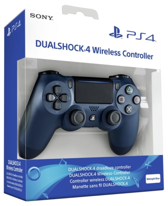 Sony PS4 Midnight Blue Dualshock 4 Wireless Controller Box View