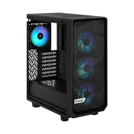 Fractal Design Meshify 2 Compact Lite RGB Black TG Angled Front View