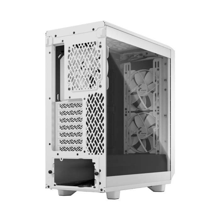 Fractal Design Meshify 2 Compact Lite White TG Angled Rear View