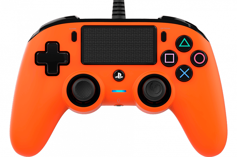 Nacon Wired Compact Controller - Orange Flat Front View