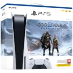 SONY PlayStation 5 Console + God of War Ragnarök Angled Box View