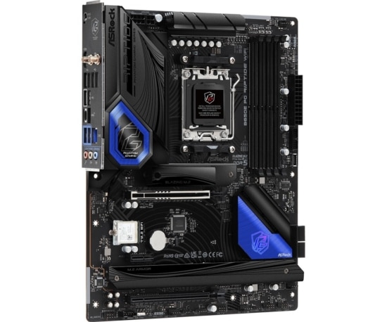 ASRock B650E PG Riptide WiFi Angled Front View