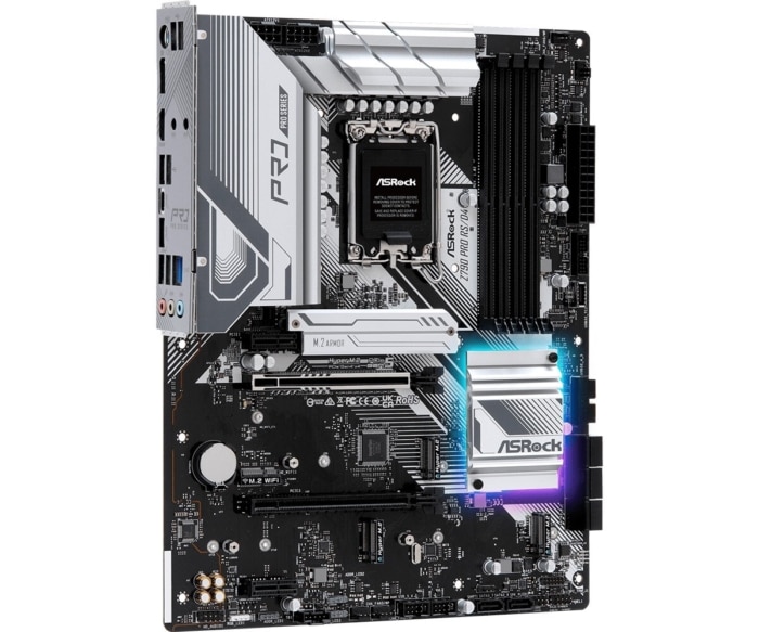ASRock Z790 Pro RS/D4 Angled Front View