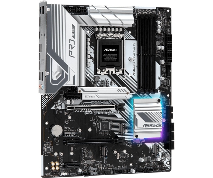 ASRock Z790 Pro RS Angled Front View