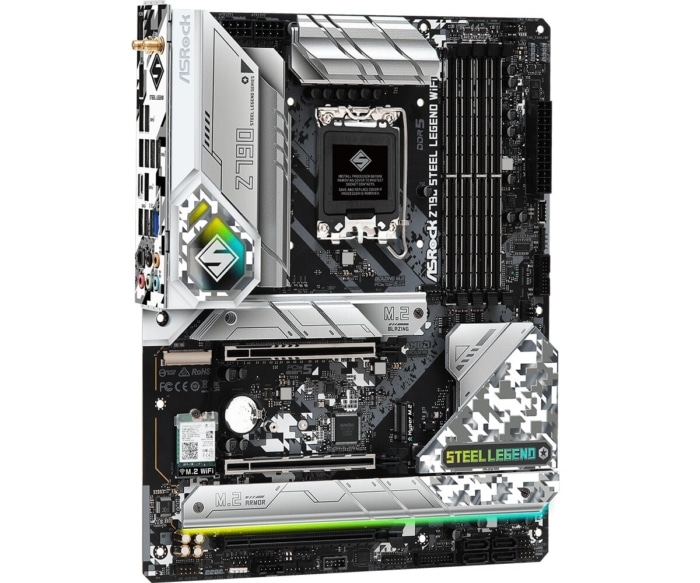 ASRock Z790 Steel Legend WiFi Angled Front View